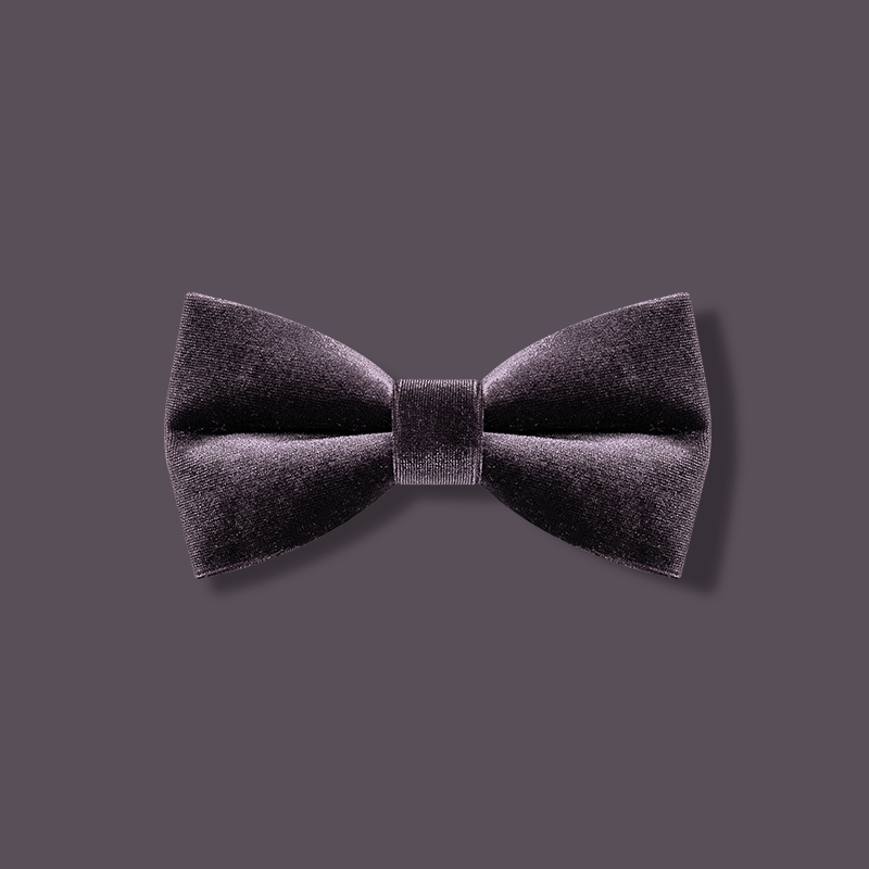 Men's Dark Purple Solid Color Velvet Bow Tie - Dark Purple - image 1