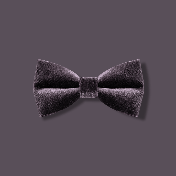 Men's Dark Purple Solid Color Velvet Bow Tie - Dark Purple - image 1