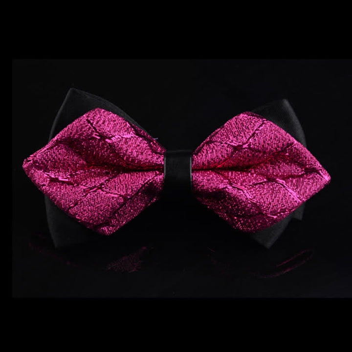 Men's Bling Diamond Pointy Tuxedo Bow Tie - Purple - image 4