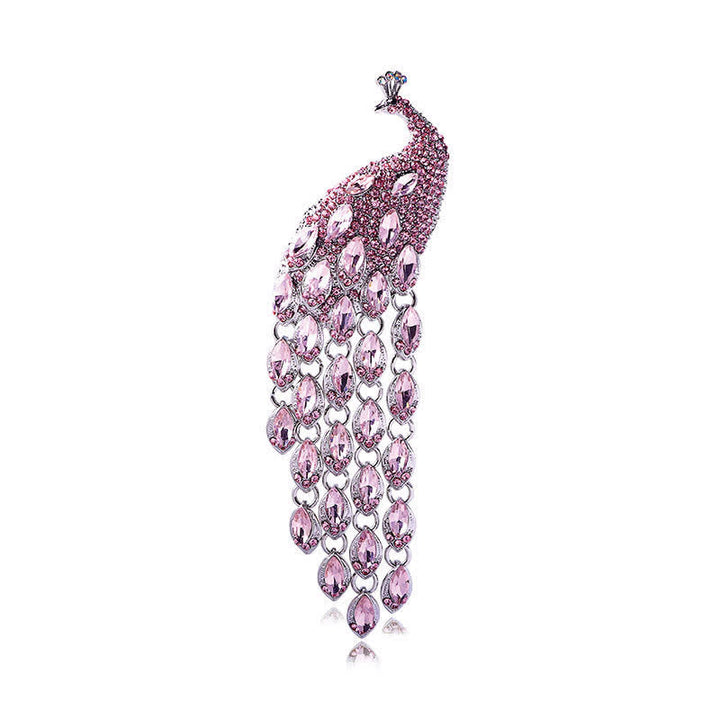 Women's Grazioso Peacock Fringe Brooch - Pink - image 10