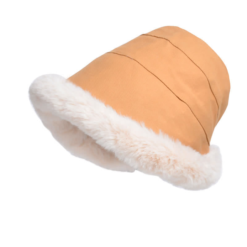 Women's Thickened Warm Plush Brim Bucket Hat - image 8