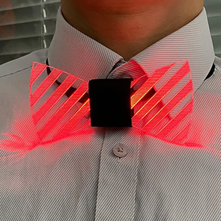 7 Colors Striped Luminous Party Acrylic Bow Tie - image 4