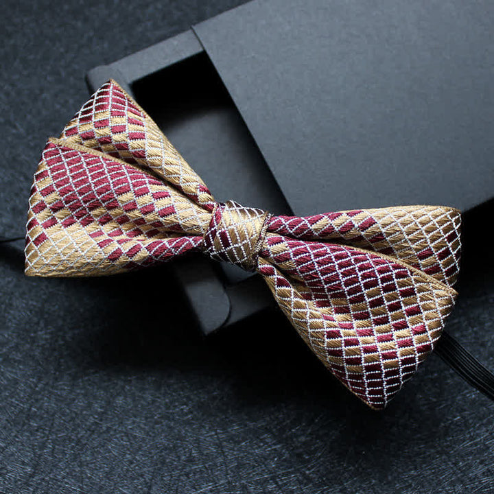 Men's Abstract Pattern Double Layers Bow Tie - Style #3 - image 4