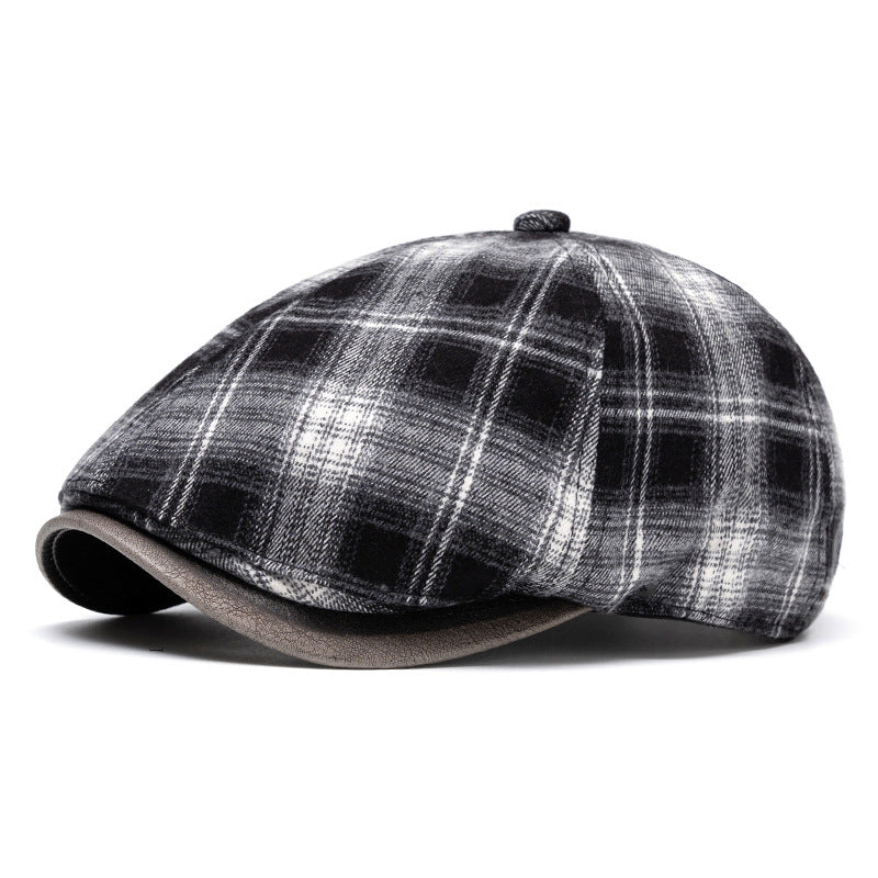 Autumn & Winter Artistic Retro Versatile Checkered Beret - Black - Adjustable (22 1/2"-24") - image 8