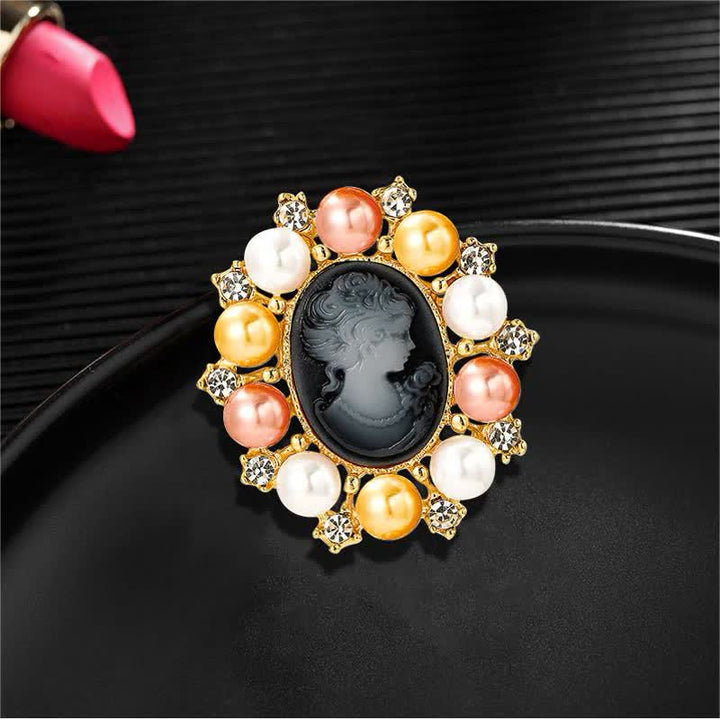 Women's Palace Relief Beauty Pearl Brooch - image 12