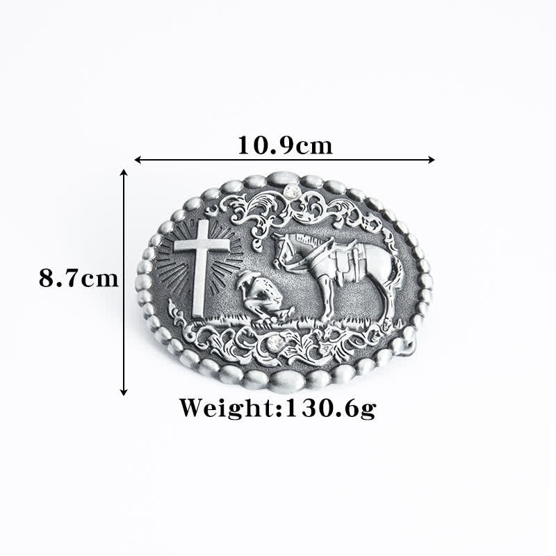 Men's Steed Cross Kneeling Prayer Leather Belt - image 5
