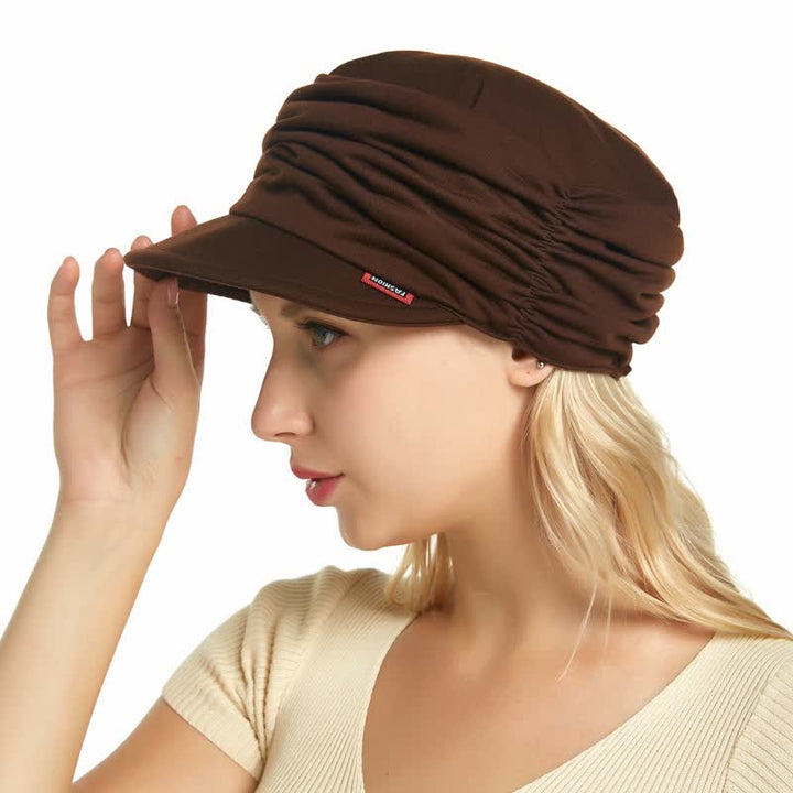 Women's Soft-Brimmed Hat Pleated Baseball Cap - Coffee - Adjustable (Approx. 21 5/8"-23 5/8") - image 9