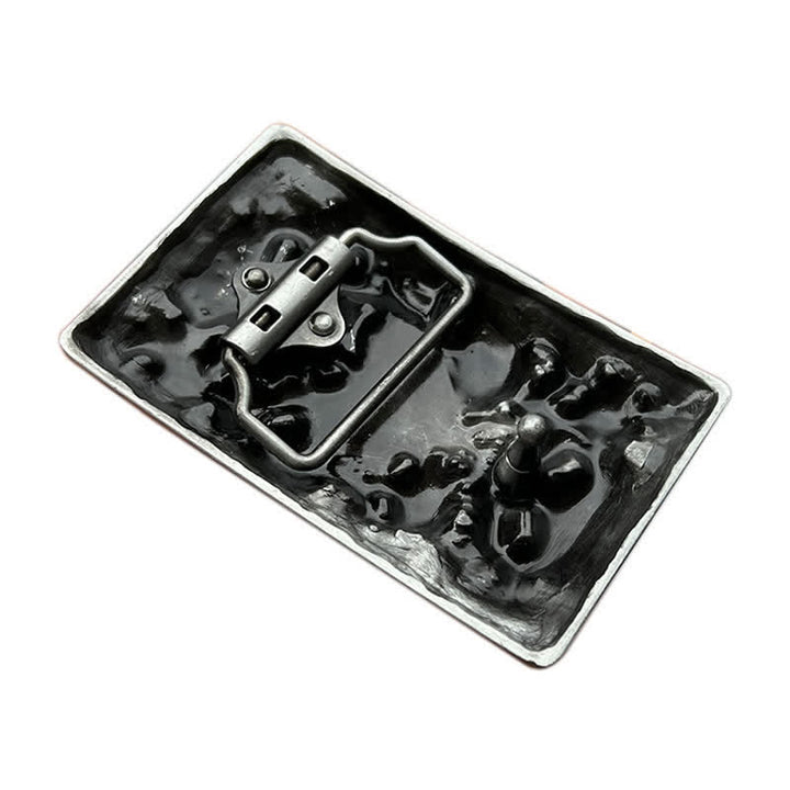 Men's DIY Skull Ace of Spades Buckle Leather Belt - image 1