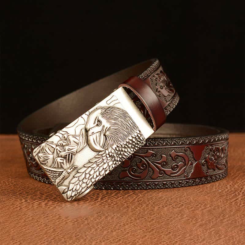 Men's Landscape Animal Eagle Leather Belt - image 14