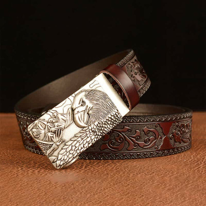 Men's Landscape Animal Eagle Leather Belt - image 14