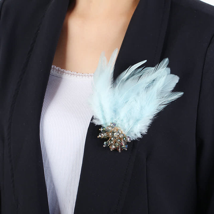 Women's Luxury Crystal Branch Snowflake Feather Brooch - image 16