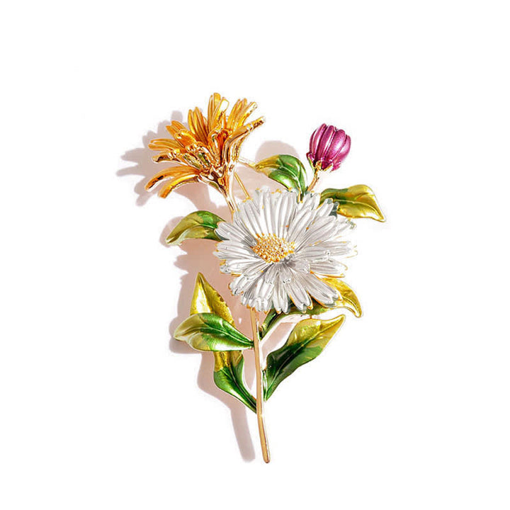 Women's Creative Floral Daisy Brooch - White - image 0