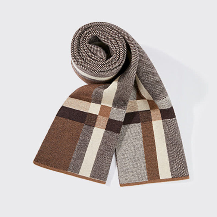 Men's Winter Classical Warm Plaid Stripe Scarf - image 9