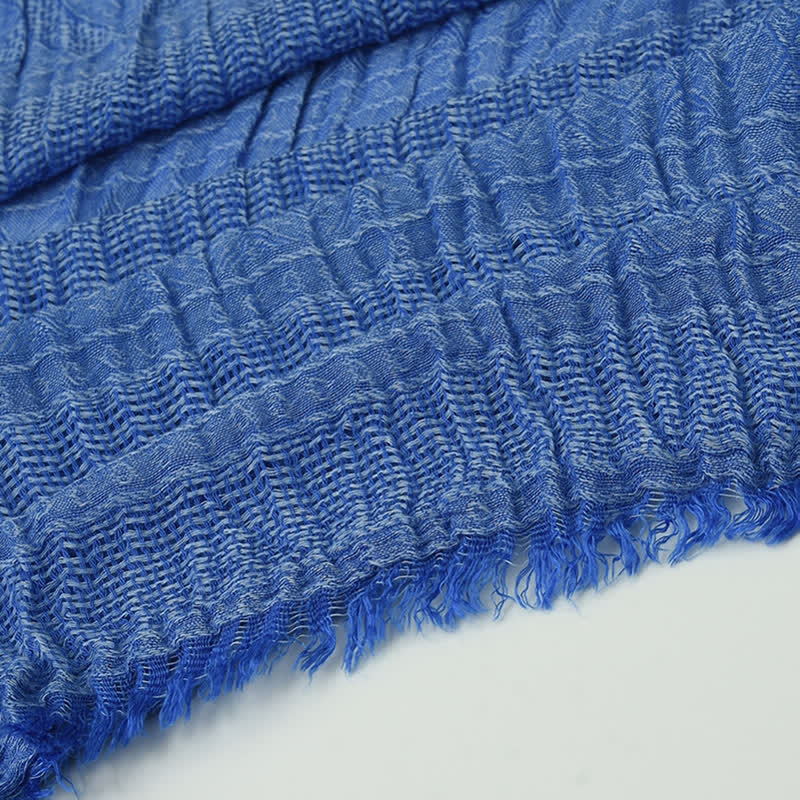 Men's Versatile Diamond Plaid Raw Edge Scarf - image 2