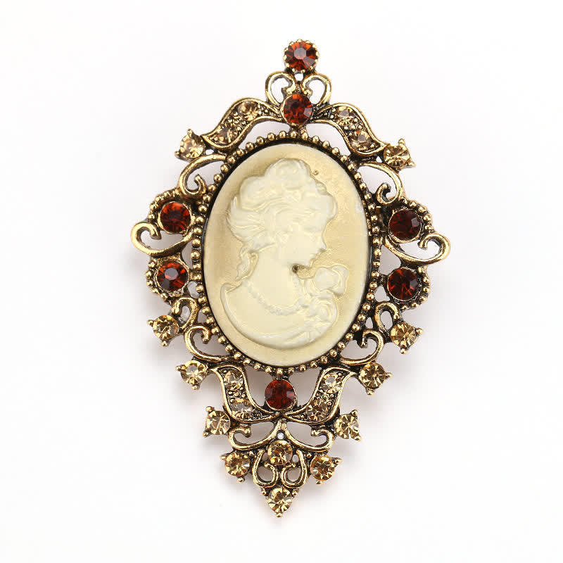 Women's Palace Beauty Queen Cameo Brooch - Gold - image 3