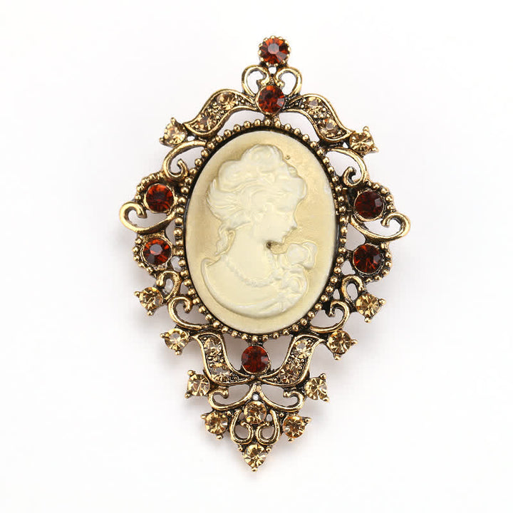 Women's Palace Beauty Queen Cameo Brooch - Gold - image 3