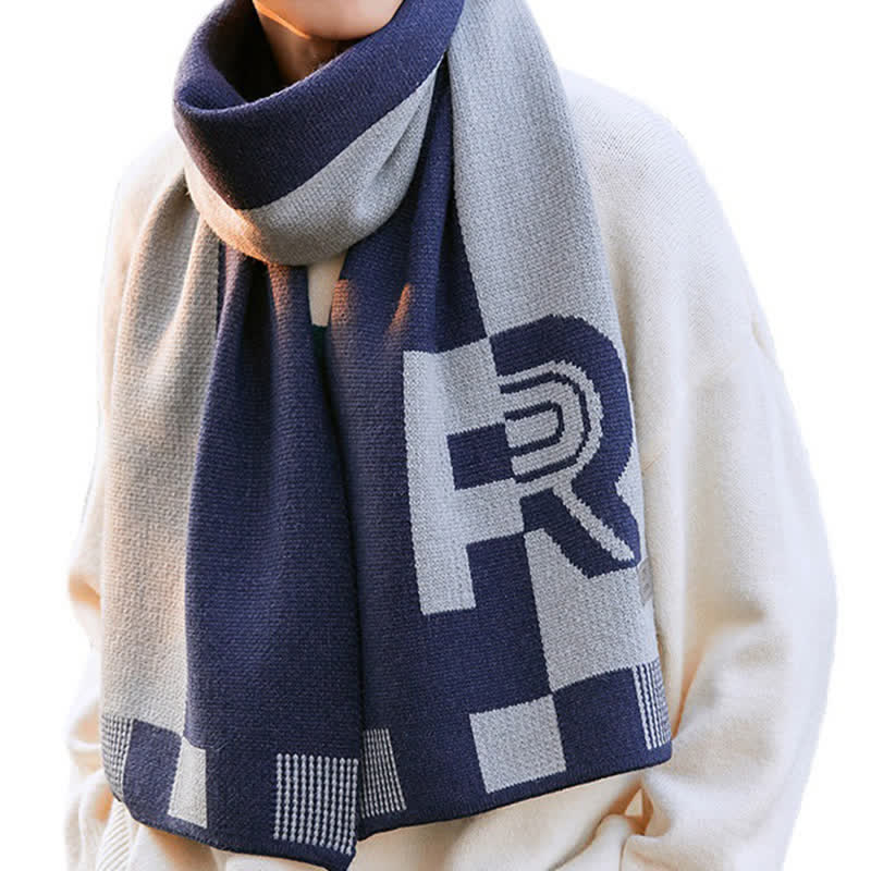 Men's Cold Weather Striped Block Long Scarf - Navy - image 0