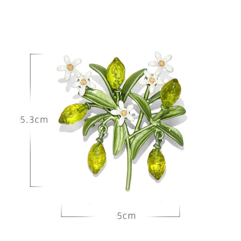 Women's Green Plant Lemon Drop Brooch  - image 6