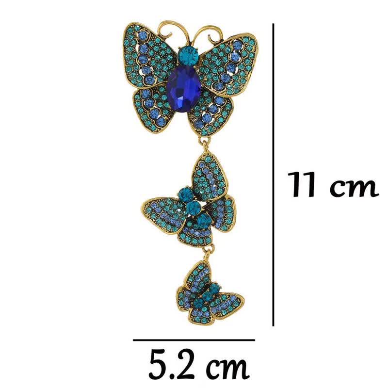 Women's Playful Triple Butterflies Brooch - image 7