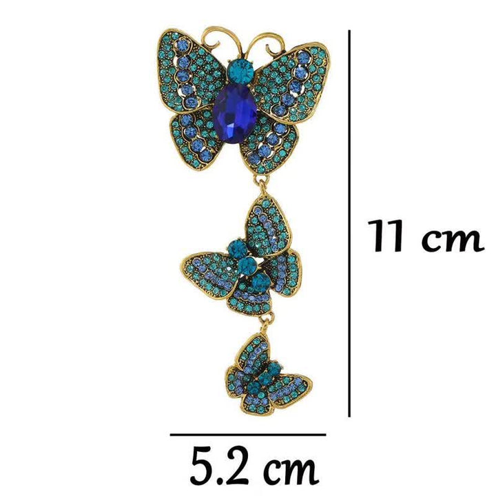 Women's Playful Triple Butterflies Brooch - image 7
