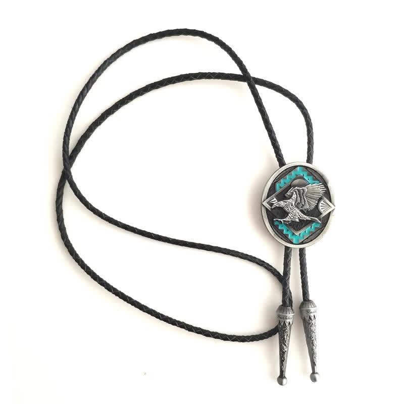 Native Western Vintage Tribal Flying Eagle Bolo Tie - image 2