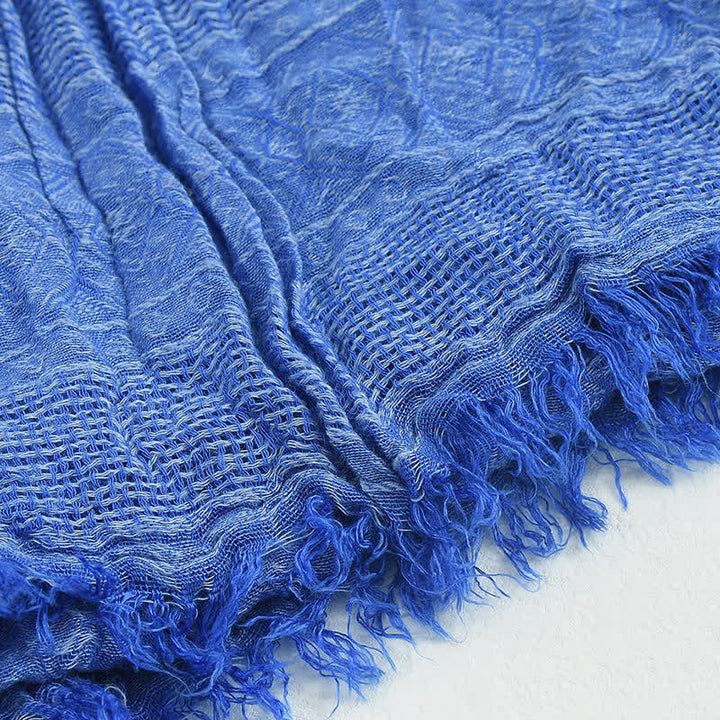 Men's Versatile Diamond Plaid Raw Edge Scarf - image 1