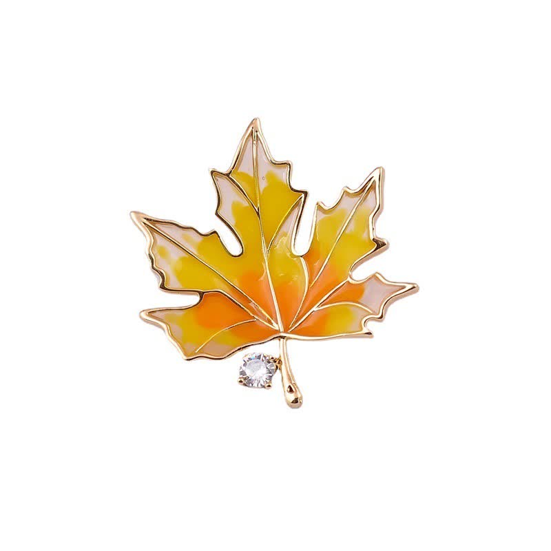 Women's Autumn Gold Maple Leaf Brooch - image 0