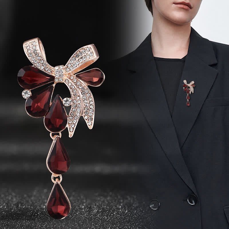 Women's Novelty Teardrop Bowknot Brooch - image 1
