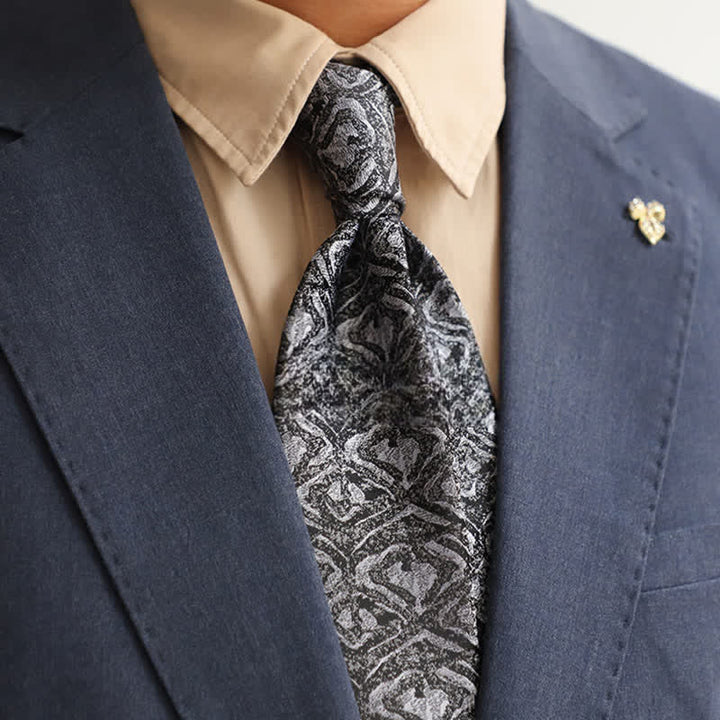 Men's Shade of Gray Exotic Mystery Geometric Necktie - Gray - image 0