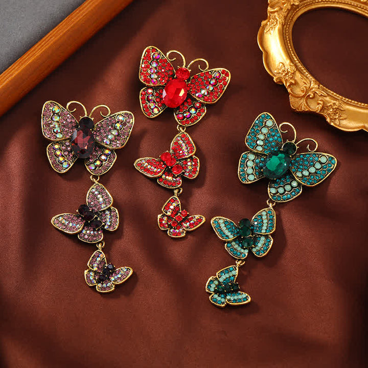 Women's Playful Triple Butterflies Brooch - image 3
