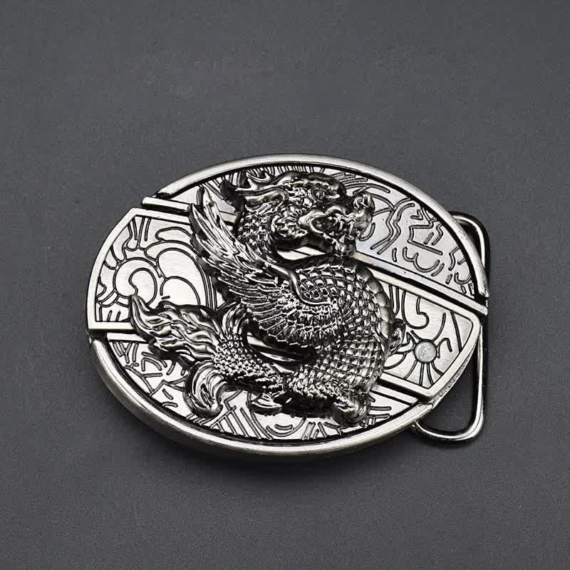 Men's Flying Dragon Leather Belt With Folding Knife - image 1