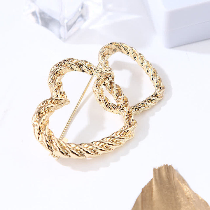 Women's Double Love Heart To Heart Brooch - image 3