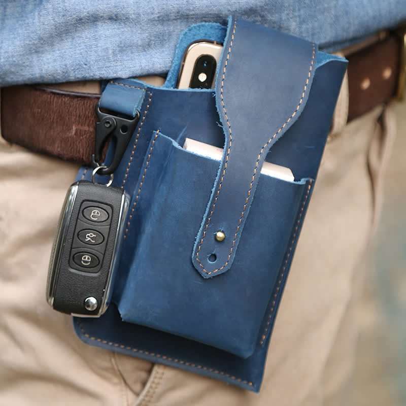 Minimalist Phone Crazy Horse Leather Belt Bag - image 23