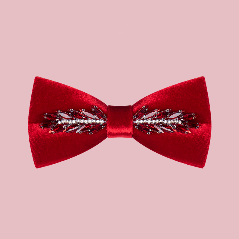 Men's Witty Crystal Velvet Bow Tie - image 12