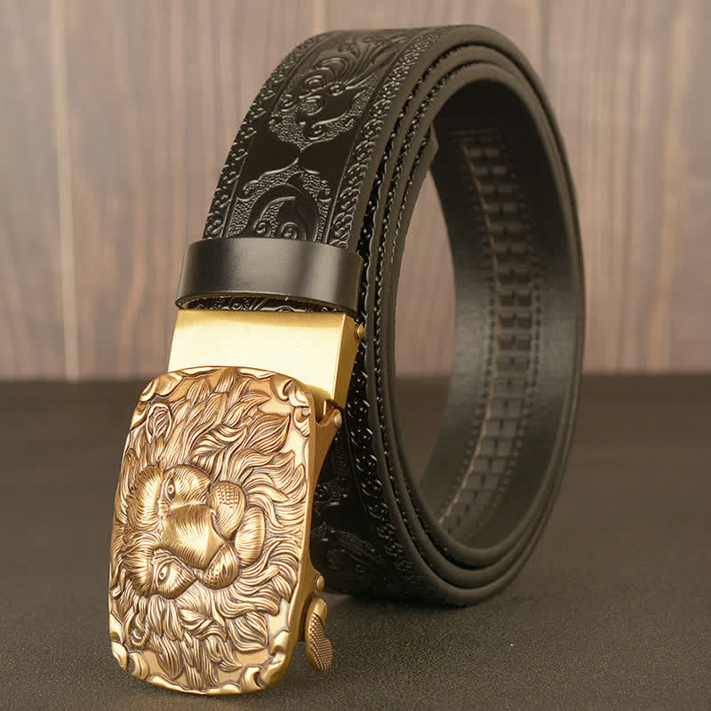 Men's Honor Male Lion Head Leather Belt - image 13