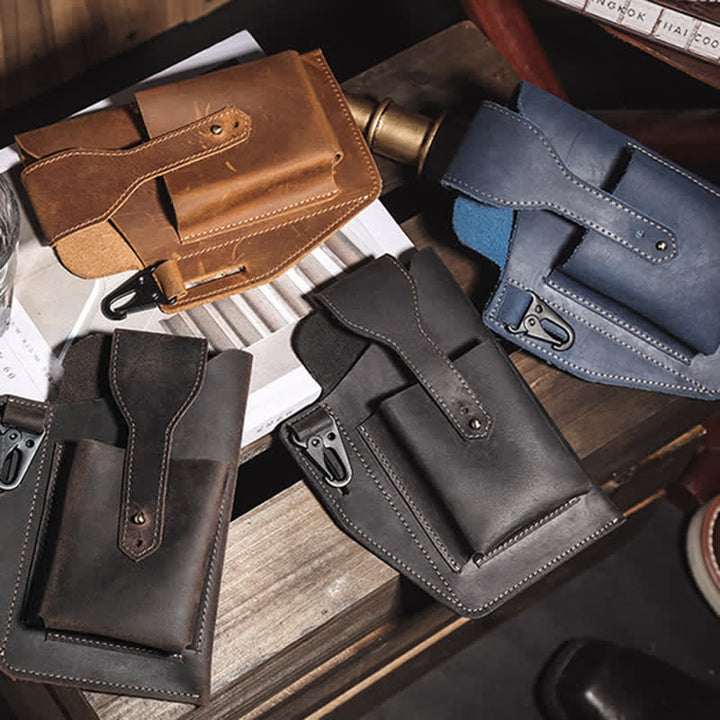 Minimalist Phone Crazy Horse Leather Belt Bag - image 15