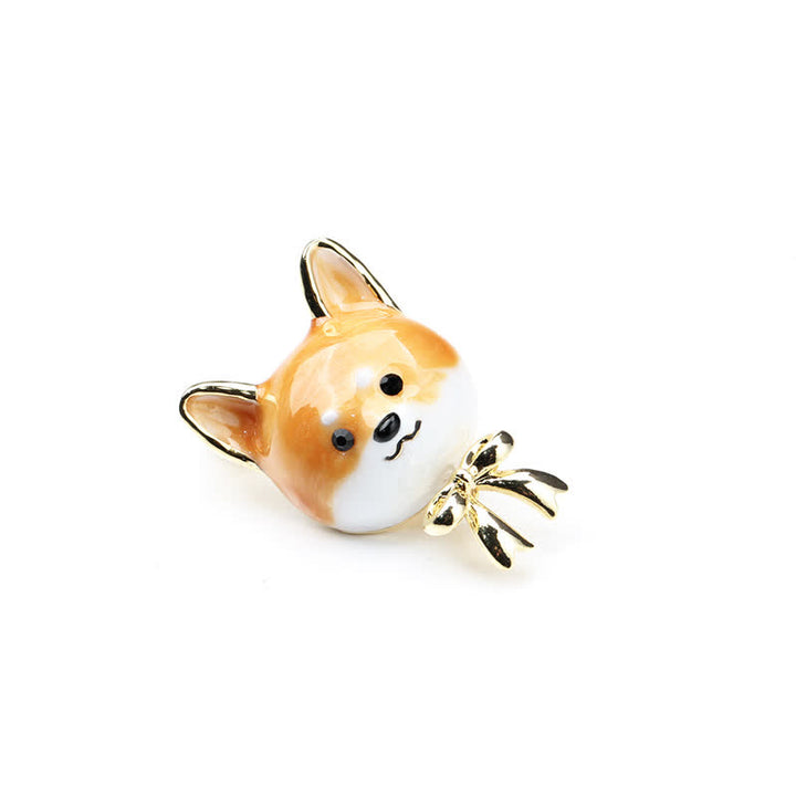 Unisex Cute Enamel Shiba Inu Dog Brooch - image 6