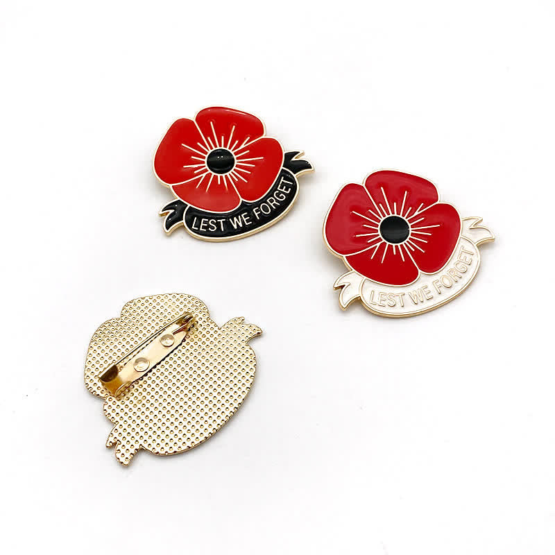 3Pcs Unisex Lest We Forget Poppy Brooch - image 2
