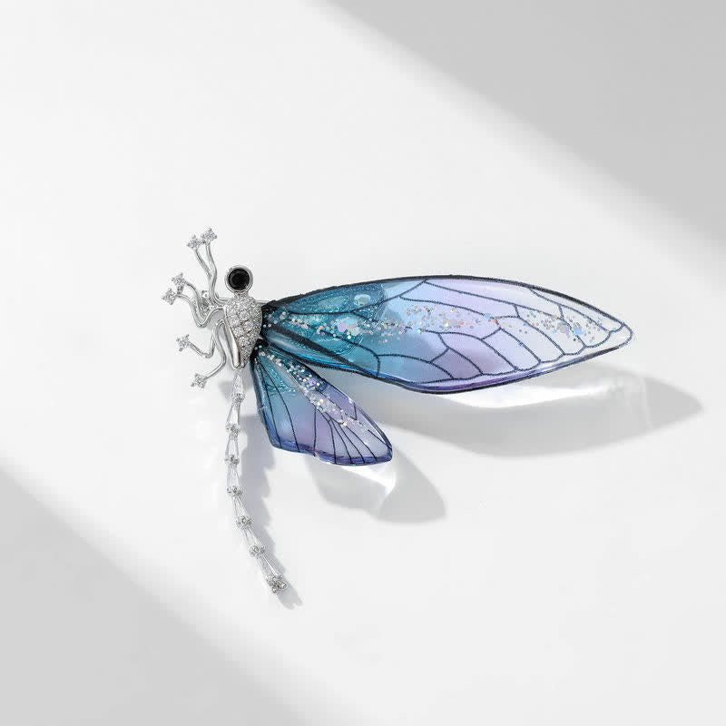 Women's Elegant Insect Dragonfly Brooch - Blue - image 6