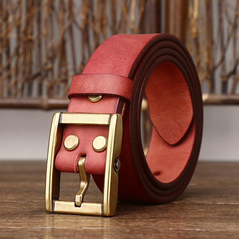Men's Stud Detail Tough Guy Leather Belt - Reddish Brown - 46 - image 11
