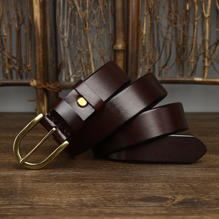 Men's Casual Smooth Glossy Leather Belt - image 6