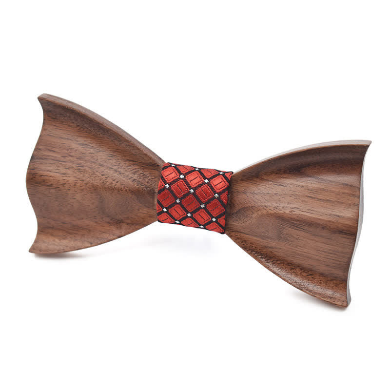 Men's Classic Maple Wooden Bow Tie - Black #8 - image 9