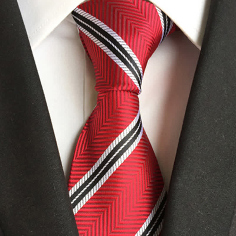 Men's Modernity Business Plaid Necktie - Red & Black - image 4