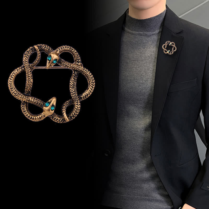 Men's Bending Creep Cobra Snake Brooch - image 0