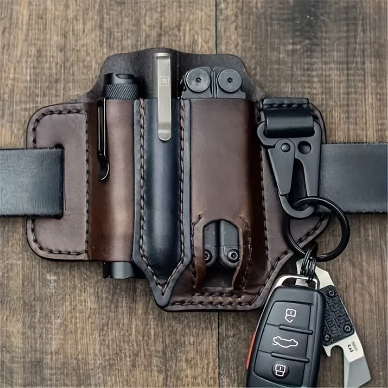 Tactical Multi Tool Pocket Organizer Belt Bag - Dark Brown - image 0