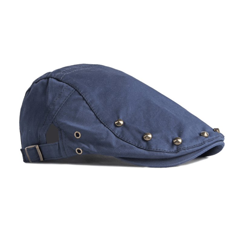 Hip Pop Rivet Cotton Flat Cap Beret - image 2