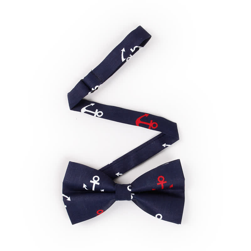 Men's Repeating Ship Anchor Motifs Bow Tie - image 1