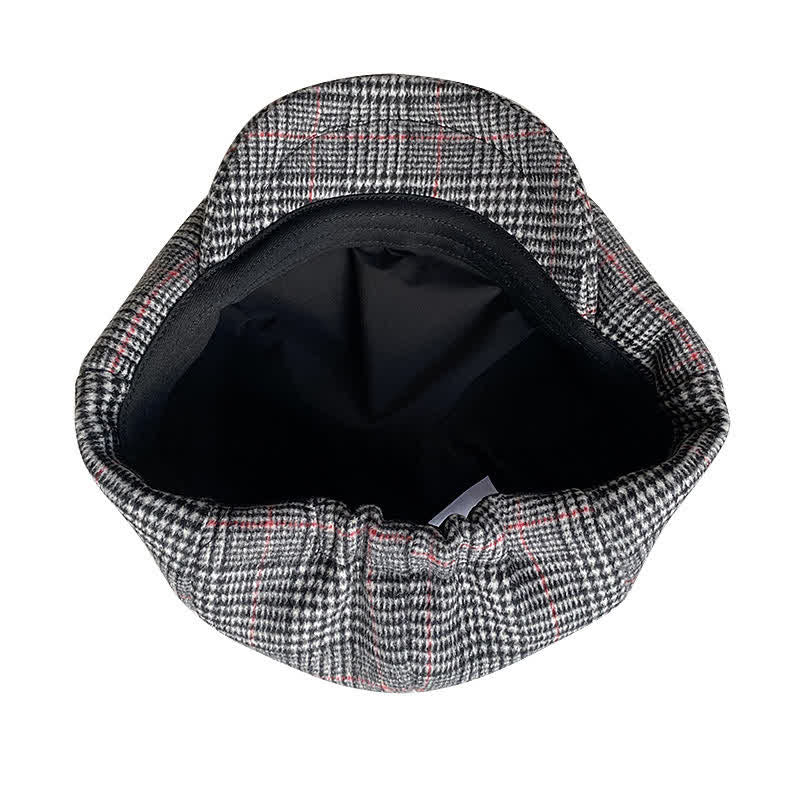 British Black & White Chequered Octagonal Beret Cap - image 6