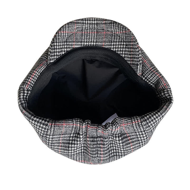 British Black & White Chequered Octagonal Beret Cap - image 6