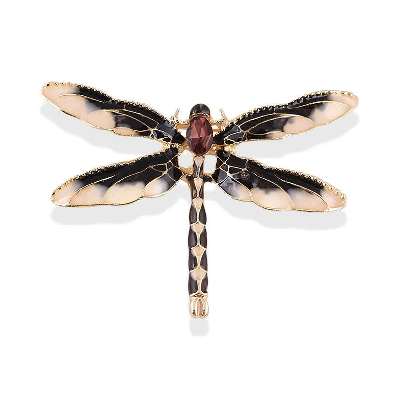 Women's Pretty Enamel Dragonfly Brooch - Black - image 9